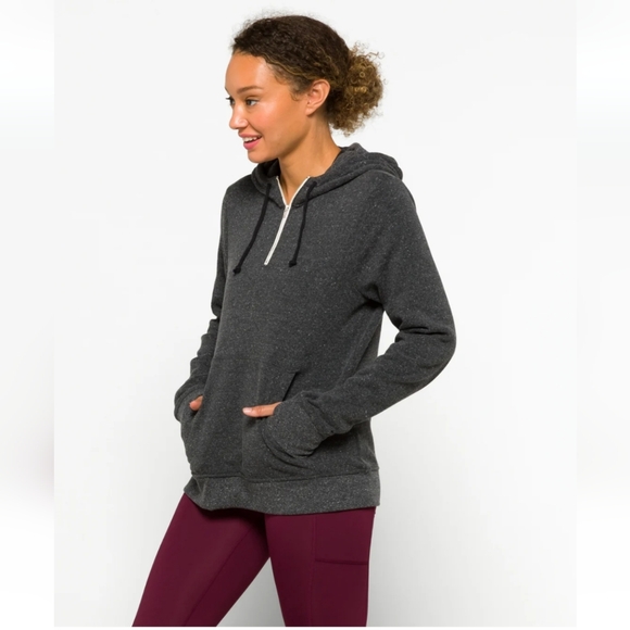 Sinead Triblend Fleece QuarterZip Sweatshirt Gray Hoodie - Picture 1 of 5